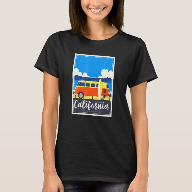 Surfing Windansea San Diego Beach Surfa Scrunchie  T Shirt (Framsida)