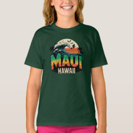 Surfing Witch på Broom Maui Hawaii Halloween T Shirt
