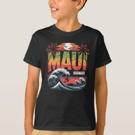 Surfing Witch på Broom Maui Hawaii Halloween T Shirt