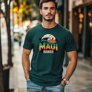Surfing Witch på Broom Maui Hawaii Halloween T Shirt