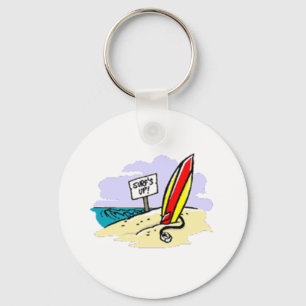 Surfingbräda på strand nyckelring