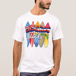 SurfingbrädaHawaii flagga T Shirt