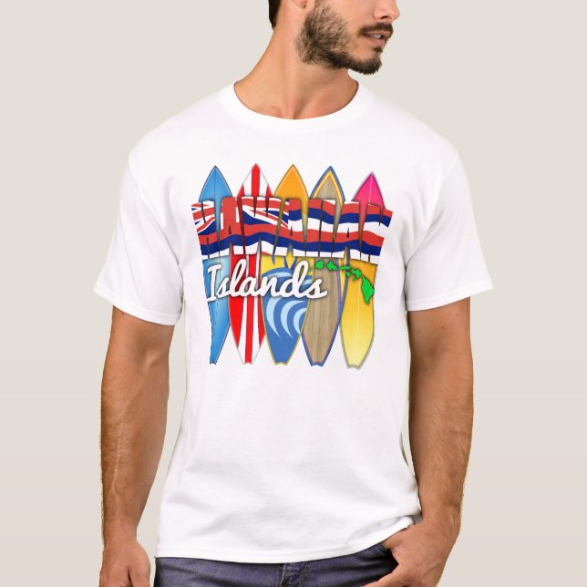 SurfingbrädaHawaii flagga T Shirt (Framsida)