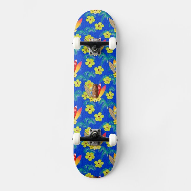 Surfingbrädor och Tiki maskerar Skateboard Bräda 19,5 Cm (Framsida)
