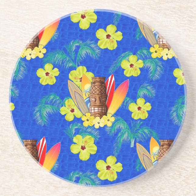 Surfingbrädor och Tiki maskerar Underlägg (Framsidan)