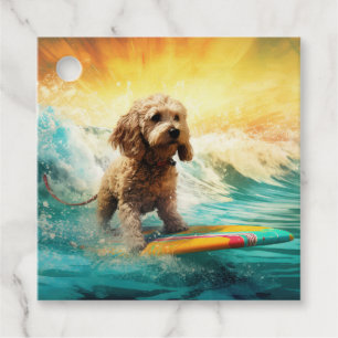Surfingfärg för Cockapoo Beach Gåvor Etiketter