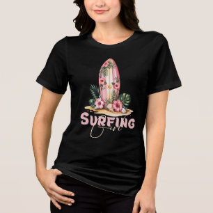 Surfingflicka, sommarstrand t shirt