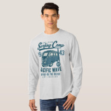 Surfinglägret Stillahavets våg manar t shirt