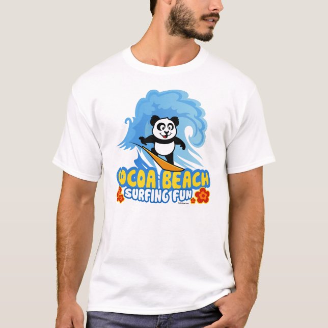 Surfingpanda för kakaobas tee shirt (Framsida)