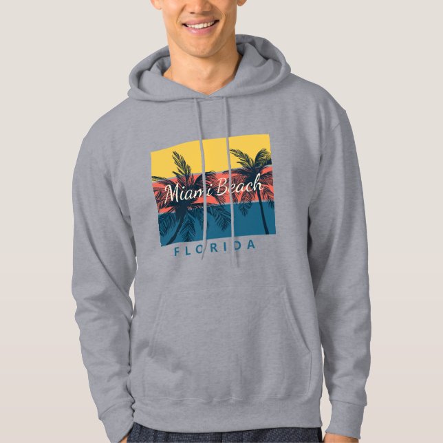 Surfingparadis Miami Beach Florida Hoodie (Framsida)