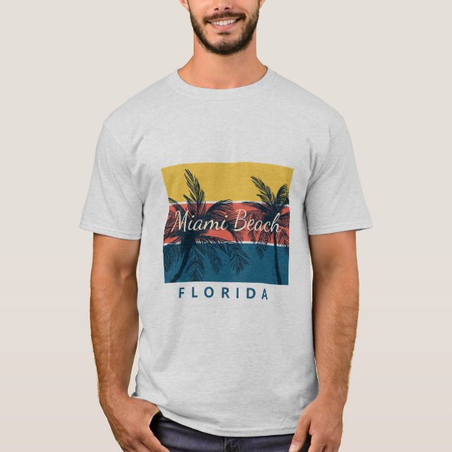 Surfingparadis Miami Beach Florida T Shirt (Framsida)