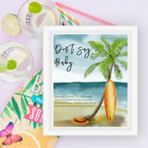 Surfingstrand - säg inte baby poster
