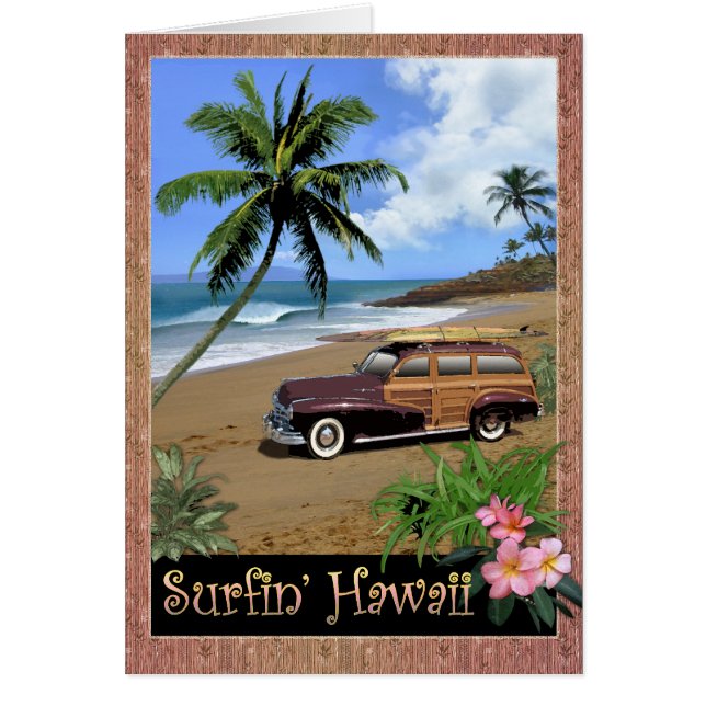 Surfin'Hawaii Hälsningskort (Framsidan)