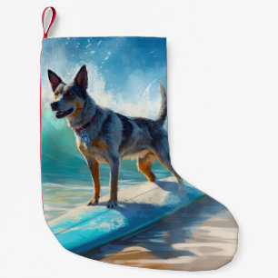 Surfmålning av blå Heeler-båge Liten Julstrumpa