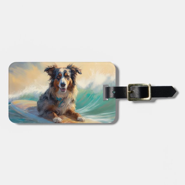Surfmålning för Australian shepherd-segment Bagagebricka (Horisontell Framsida)