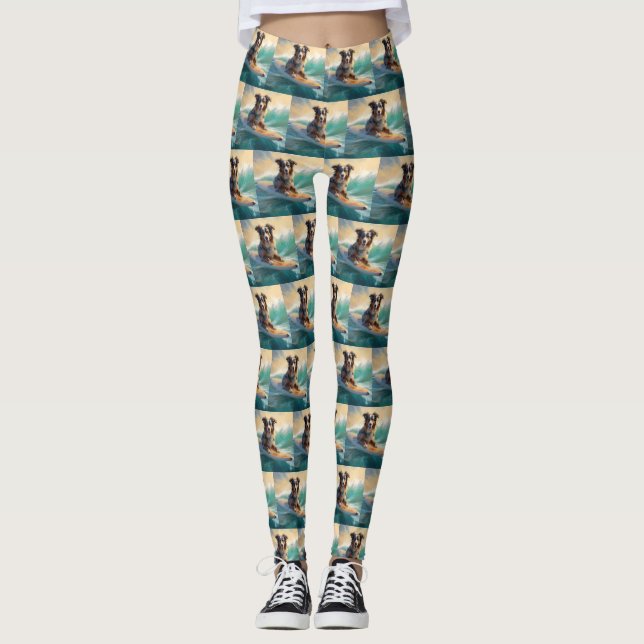 Surfmålning för Australian shepherd-segment Leggings (Framsida)