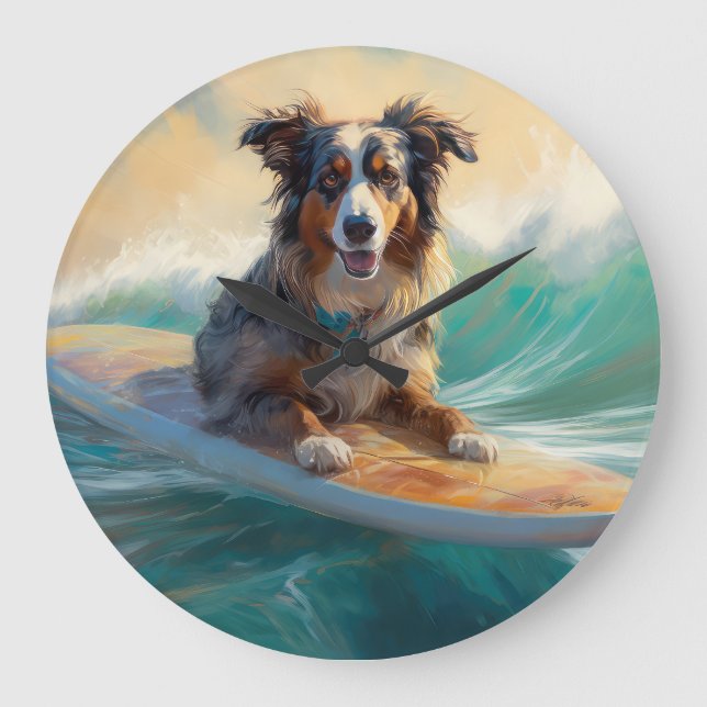 Surfmålning för Australian shepherd-segment Stor Klocka (Framsida)