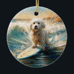 Surfmålning med kontona de Tulear Beach Julgransprydnad Keramik<br><div class="desc">Lägg dig i den lekande världen i hund äventyr med den här fängslande målningen. En andlig hund tar sig till vågar och kör skickligt surfan på en strand som kysstes av sol. Den sjudande konsten fångar på ett vackert sätt kärnan i den upphetsning som finns vid sidan av när hund...</div>
