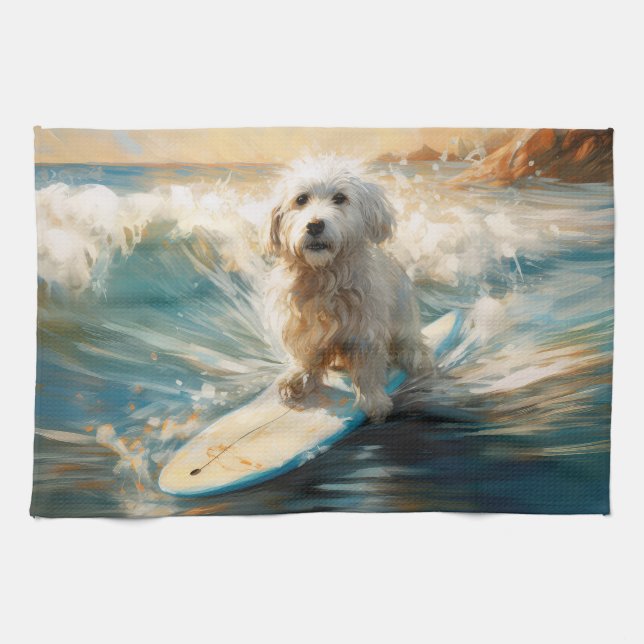 Surfmålning med kontona de Tulear Beach Kökshandduk (Horisontell)