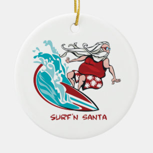 Surf'n Santa Julgransprydnad Keramik