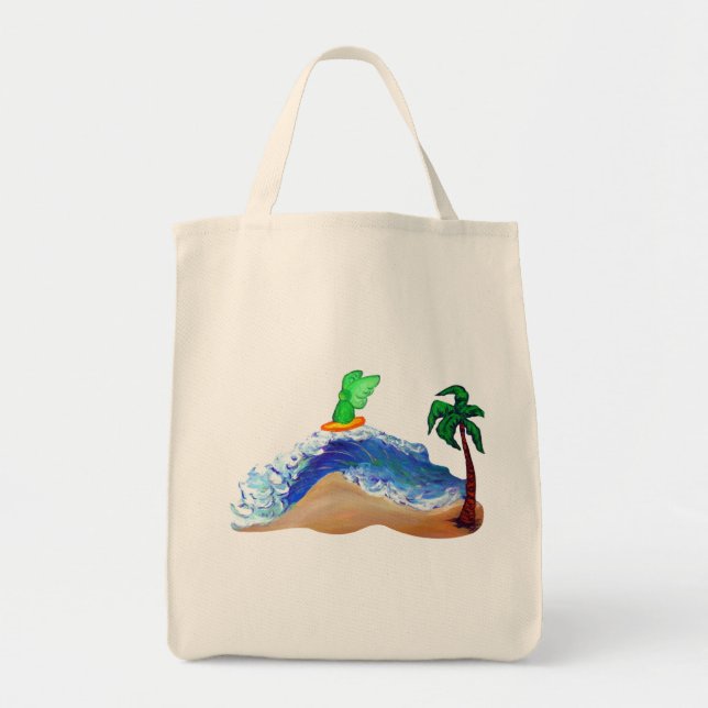 Surfning Angel Healing Art Tote Bag Tygkasse (Framsidan)