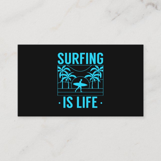 Surfning är liv visitkort (Framsida)