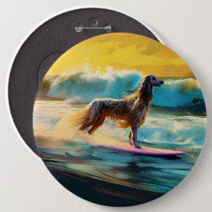 Surfning av afghansk hound Beach-färg Knapp