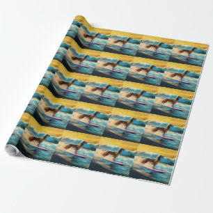 Surfning av afghansk hound Beach-färg Presentpapper