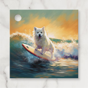 Surfning av amerikansk eskimo Beach-färg Gåvor Etiketter