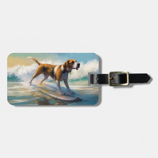 Surfning av amerikanska motorligh Foxhound Beach Bagagebricka (Horisontell Framsida)