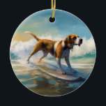 Surfning av amerikanska motorligh Foxhound Beach Julgransprydnad Keramik<br><div class="desc">Lägg dig i den lekande världen i hund äventyr med den här fängslande målningen. En andlig hund tar sig till vågar och kör skickligt surfan på en strand som kysstes av sol. Den sjudande konsten fångar på ett vackert sätt kärnan i den upphetsning som finns vid sidan av när hund...</div>