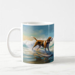 Surfning av amerikanska motorligh Foxhound Beach Kaffemugg