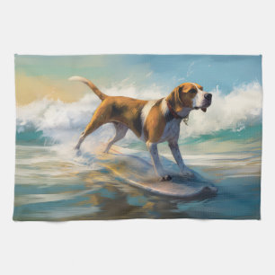 Surfning av amerikanska motorligh Foxhound Beach Kökshandduk