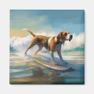 Surfning av amerikanska motorligh Foxhound Beach Magnet