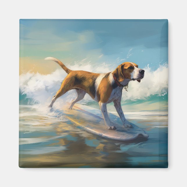 Surfning av amerikanska motorligh Foxhound Beach Magnet (Framsidan)