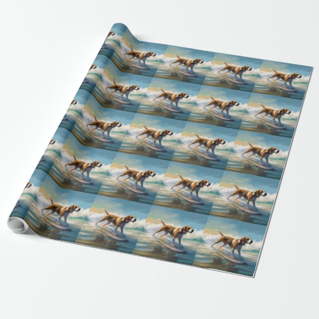 Surfning av amerikanska motorligh Foxhound Beach Presentpapper (Utrullad)