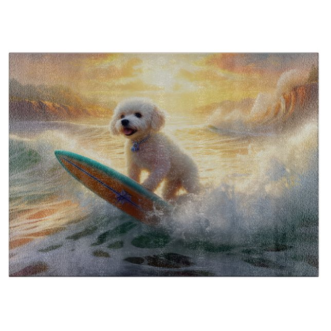 Surfning av bichon Frise Beach-färg (Framsidan)