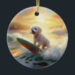 Surfning av bichon Frise Beach-färg Julgransprydnad Keramik<br><div class="desc">Lägg dig i den lekande världen i hund äventyr med den här fängslande målningen. En andlig hund tar sig till vågar och kör skickligt surfan på en strand som kysstes av sol. Den sjudande konsten fångar på ett vackert sätt kärnan i den upphetsning som finns vid sidan av när hund...</div>