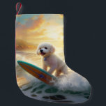 Surfning av bichon Frise Beach-färg Liten Julstrumpa<br><div class="desc">Lägg dig i den lekande världen i hund äventyr med den här fängslande målningen. En andlig hund tar sig till vågar och kör skickligt surfan på en strand som kysstes av sol. Den sjudande konsten fångar på ett vackert sätt kärnan i den upphetsning som finns vid sidan av när hund...</div>