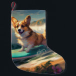 Surfning av Corgi Beach-färg Liten Julstrumpa<br><div class="desc">Lägg dig i den lekande världen i hund äventyr med den här fängslande målningen. En andlig hund tar sig till vågar och kör skickligt surfan på en strand som kysstes av sol. Den sjudande konsten fångar på ett vackert sätt kärnan i den upphetsning som finns vid sidan av när hund...</div>