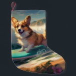 Surfning av Corgi Beach-färg Liten Julstrumpa<br><div class="desc">Lägg dig i den lekande världen i hund äventyr med den här fängslande målningen. En andlig hund tar sig till vågar och kör skickligt surfan på en strand som kysstes av sol. Den sjudande konsten fångar på ett vackert sätt kärnan i den upphetsning som finns vid sidan av när hund...</div>