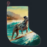 Surfning av Dalformation Beach-färg Liten Julstrumpa<br><div class="desc">Lägg dig i den lekande världen i hund äventyr med den här fängslande målningen. En andlig hund tar sig till vågar och kör skickligt surfan på en strand som kysstes av sol. Den sjudande konsten fångar på ett vackert sätt kärnan i den upphetsning som finns vid sidan av när hund...</div>