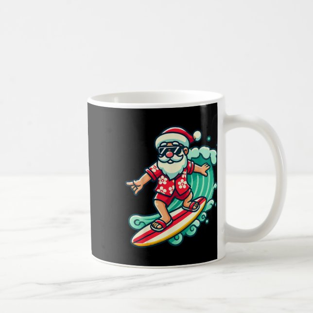 Surfning av den tropiska jultomten Julafton i Kaffemugg (Höger)