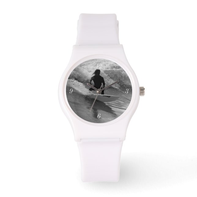 Surfning av den Vinkara gråskalan Armbandsur (Framsida)