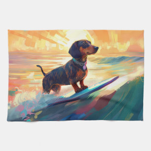 Surfning av docka kökshandduk