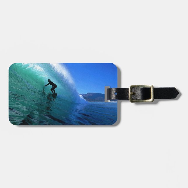 Surfning av en grönt från södra Afrikan kusten Bagagebricka (Horisontell Framsida)