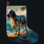 Surfning av engelska Setter Beach Painting Liten Julstrumpa<br><div class="desc">Lägg dig i den lekande världen i hund äventyr med den här fängslande målningen. En andlig hund tar sig till vågar och kör skickligt surfan på en strand som kysstes av sol. Den sjudande konsten fångar på ett vackert sätt kärnan i den upphetsning som finns vid sidan av när hund...</div>