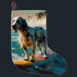 Surfning av engelska Setter Beach Painting Liten Julstrumpa<br><div class="desc">Lägg dig i den lekande världen i hund äventyr med den här fängslande målningen. En andlig hund tar sig till vågar och kör skickligt surfan på en strand som kysstes av sol. Den sjudande konsten fångar på ett vackert sätt kärnan i den upphetsning som finns vid sidan av när hund...</div>