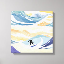 Surfning av vågorna | Contemporary Vattenskärg Canvastryck