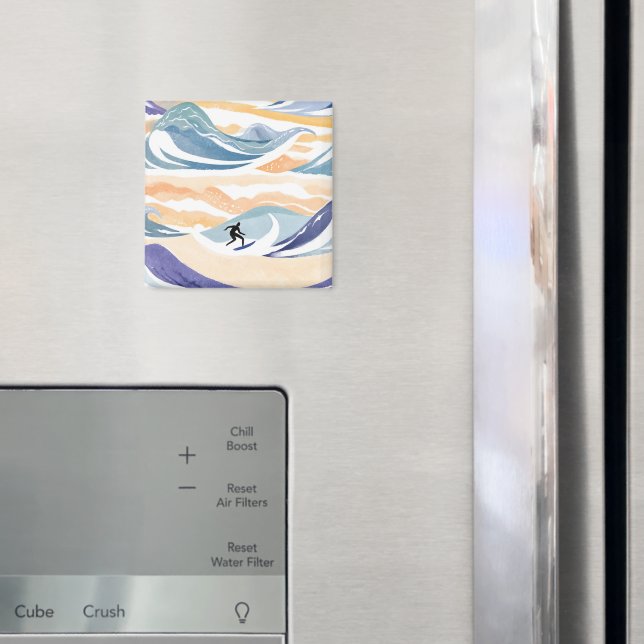 Surfning av vågorna | Contemporary Vattenskärg Magnet (In Situ (Fridge))